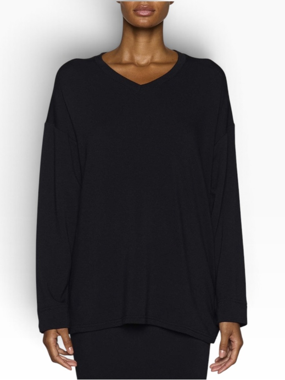 Bleusalt The Oversized Long Sleeve V-Neck Top - Picture 2 of 5